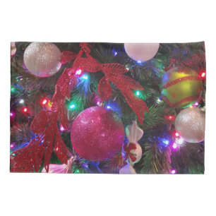 Multicolor Christmas Tree Colourful Holiday Pillowcase