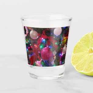 Multicolor Christmas Tree Colourful Holiday Shot Glass