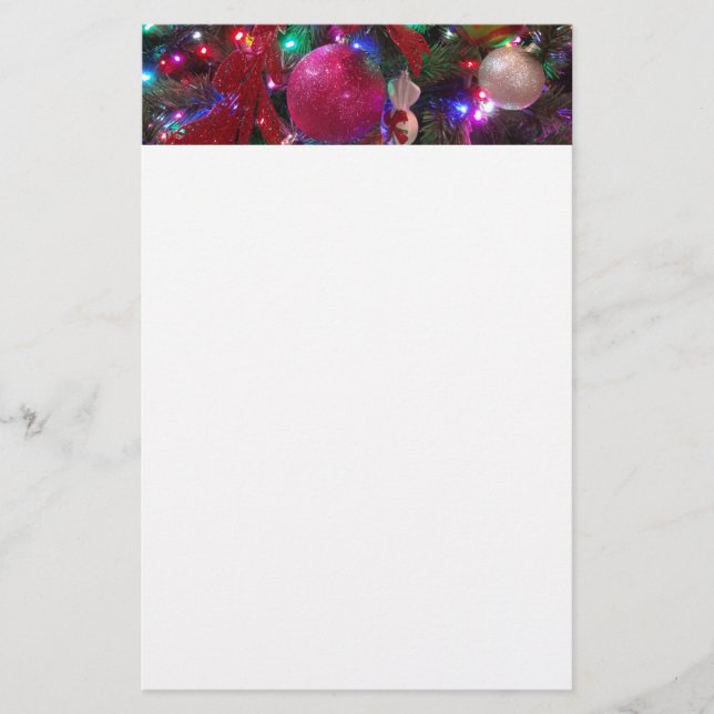 Multicolor Christmas Tree Colourful Holiday Stationery (Front)