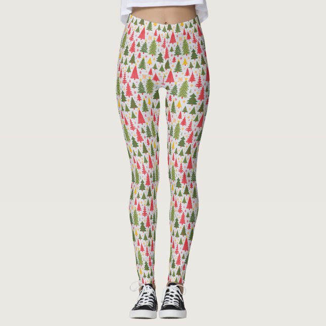 Multicolor Christmas Tree Leggings (Front)