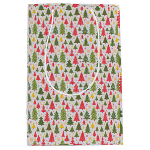 Multicolor Christmas Tree Medium Gift Bag