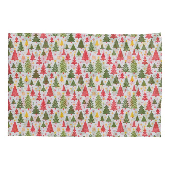 Multicolor Christmas Tree Pillowcase (Back)