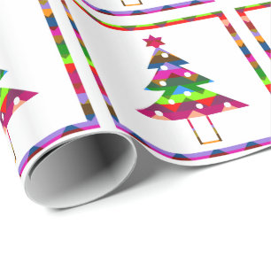 Multicolor Christmas Trees Wrapping Paper