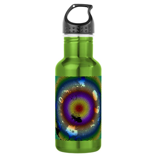 Multicolor Circled Pattern 532 Ml Water Bottle (Front)