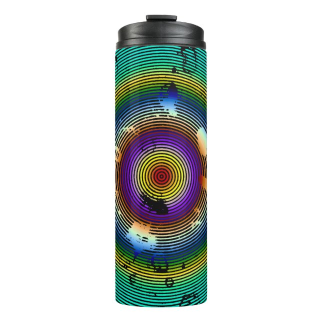 Multicolor Circled Pattern Thermal Tumbler (Front)