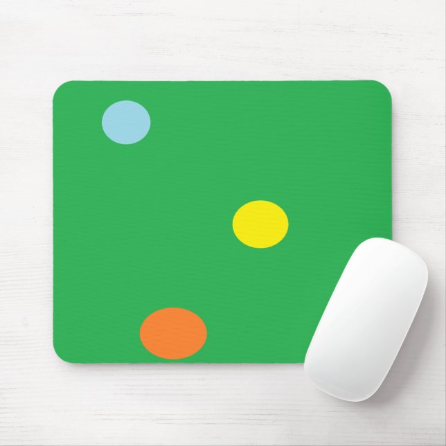Multicolor circles on green mouse mat (With Mouse)