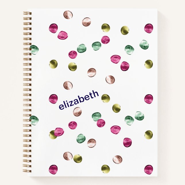 Multicolor Circles Pesonalized Notebook (Front)