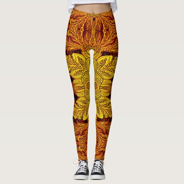Multicolor classic texture "Ratti_Creative_Arts"  Leggings (Front)