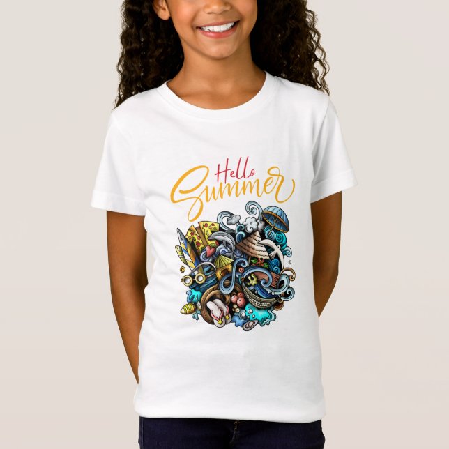 Multicolor Colourful Festive Illustration  T-Shirt (Front)
