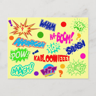 Multicolor Comic Call-outs Postcard