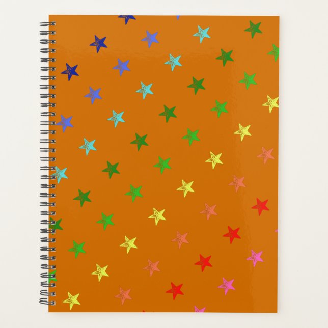 Multicolor Crayon Stars Planner (Front)