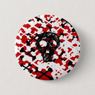 Multicolor Crossbones 6 Cm Round Badge
