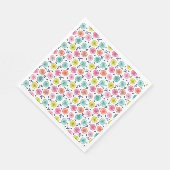 multicolor cute floral pattern napkin (Corner)
