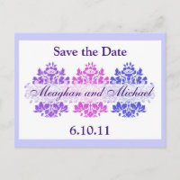 Multicolor Damask Save the Date