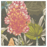 Multicolor Dark African Abstract Floral Pattern