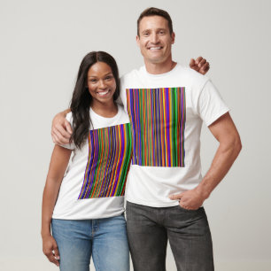 Multicolor Design on White T-Shirt