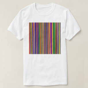 Multicolor Design on White T-Shirt