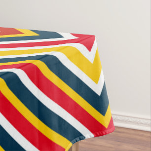 Multicolor Diagonal Stripes Tablecloth