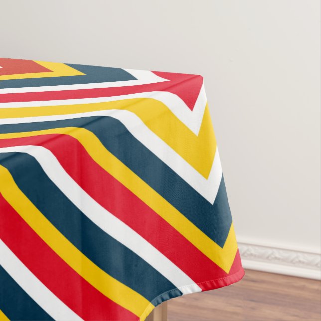 Multicolor Diagonal Stripes Tablecloth (In Situ)