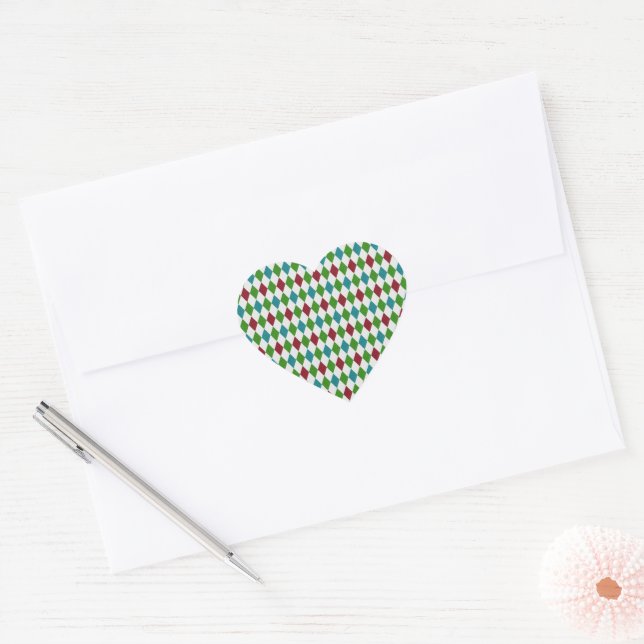 Multicolor Diamond Glitter Heart Sticker (Envelope)