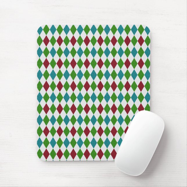 Multicolor Diamond Glitter Mouse Mat (With Mouse)