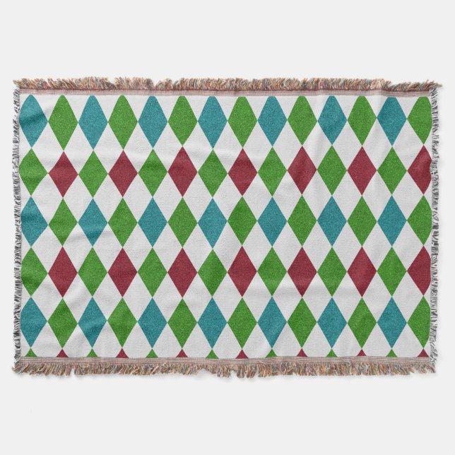 Multicolor Diamond Glitter Throw Blanket (Front)