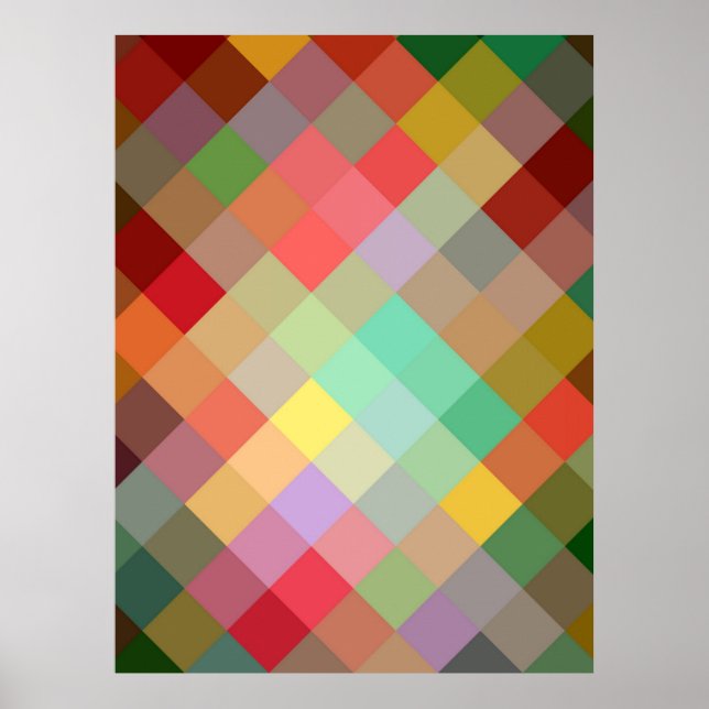 Multicolor Diamond Seamless Pattern 2 Poster (Front)