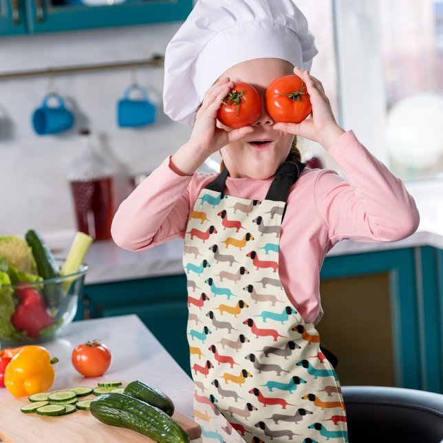 Multicolor Dogs Pattern Apron (apron
)