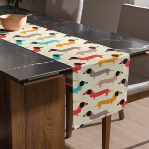 Multicolor Dogs Pattern Long Table Runner