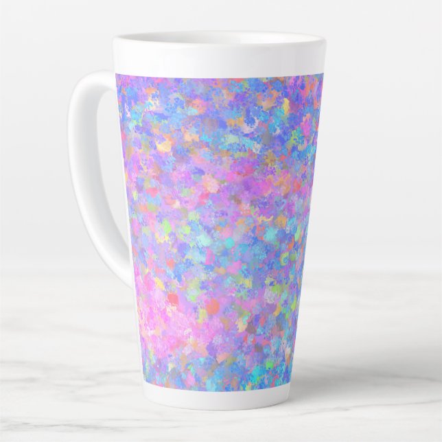 Multicolor Dot Art Coffee Latte Mug (Left Angle)