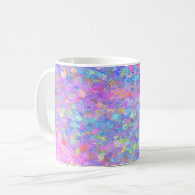 Multicolor Dot Art Coffee Mug (Front Left)