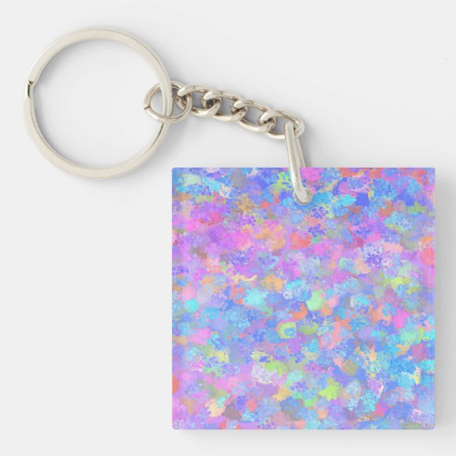 Multicolor Dot Art Key Ring (Front)