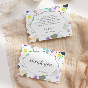 Multicolor Dots Cute Baby Shower Thank You Card