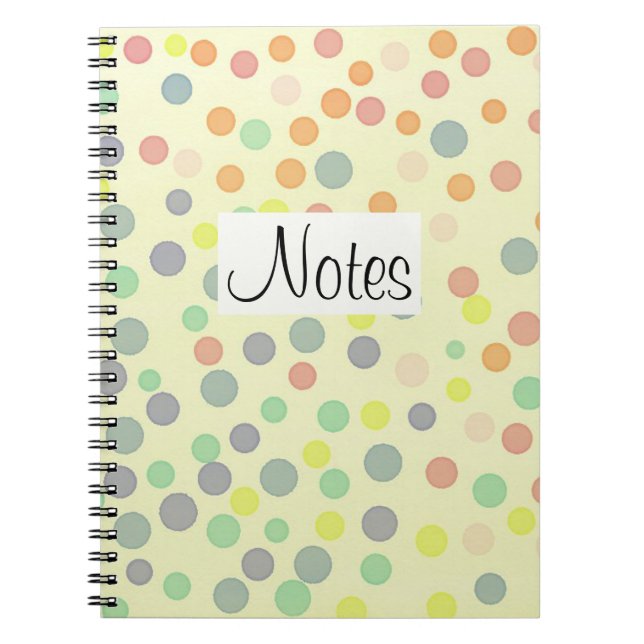 Multicolor dots on pastel yellow notebook (Front)