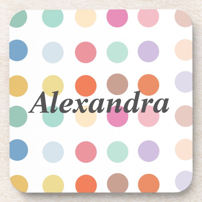 Multicolor Dots Pattern Coaster (Front)