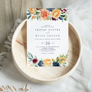 Multicolor Elegant Floral Casual Wedding  Invitation