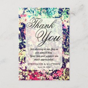 Multicolor Elegant Floral Collage Pattern Thank You Card