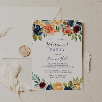 Multicolor Elegant Floral Retirement Party Invitation