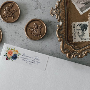 Multicolor Elegant Floral Return Address