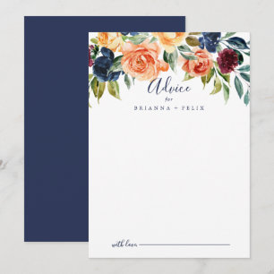 Multicolor Elegant Floral Wedding Advice Card