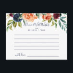 Multicolor Elegant Floral Wedding Advice Card<br><div class="desc">This multicolor elegant floral wedding advice card is perfect for a modern wedding. The design features neatly hand-drawn bouquets of pink, blush, yellow, burgundy, red, indigo flowers and green foliage, inspiring natural beauty. These cards are perfect for a wedding, bridal shower, baby shower, graduation party & more. Personalise the cards...</div>