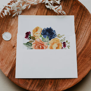 Multicolor Elegant Floral Wedding Invitation Envelope