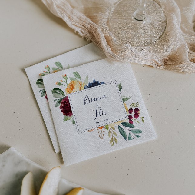 Multicolor Elegant Floral Wedding Napkin (Creator Uploaded)