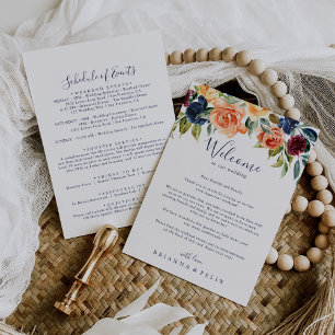 Multicolor Elegant Floral Wedding Welcome Letter
