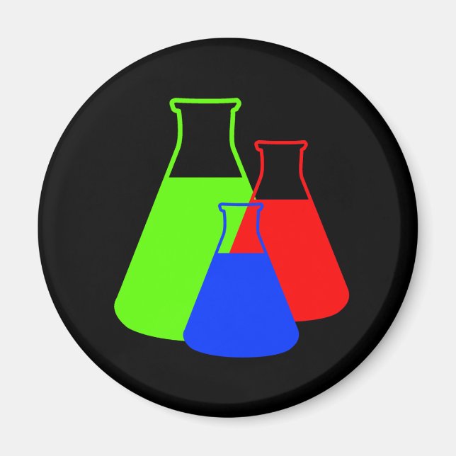 Multicolor Erlenmeyer Flask Magnet (Front)