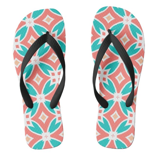Multicolor Ethnic Pattern Flip Flops (Footbed)