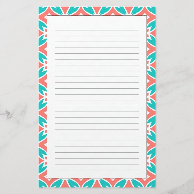 Multicolor Ethnic Pattern Stationery (Front)