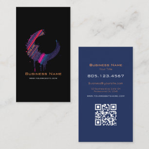 Multicolor Fabric Paint Swirl Design – Custom Business Card
