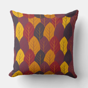 Multicolor Fall Leaves Cushion
