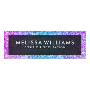 Multicolor Faux Glitter Name Tag